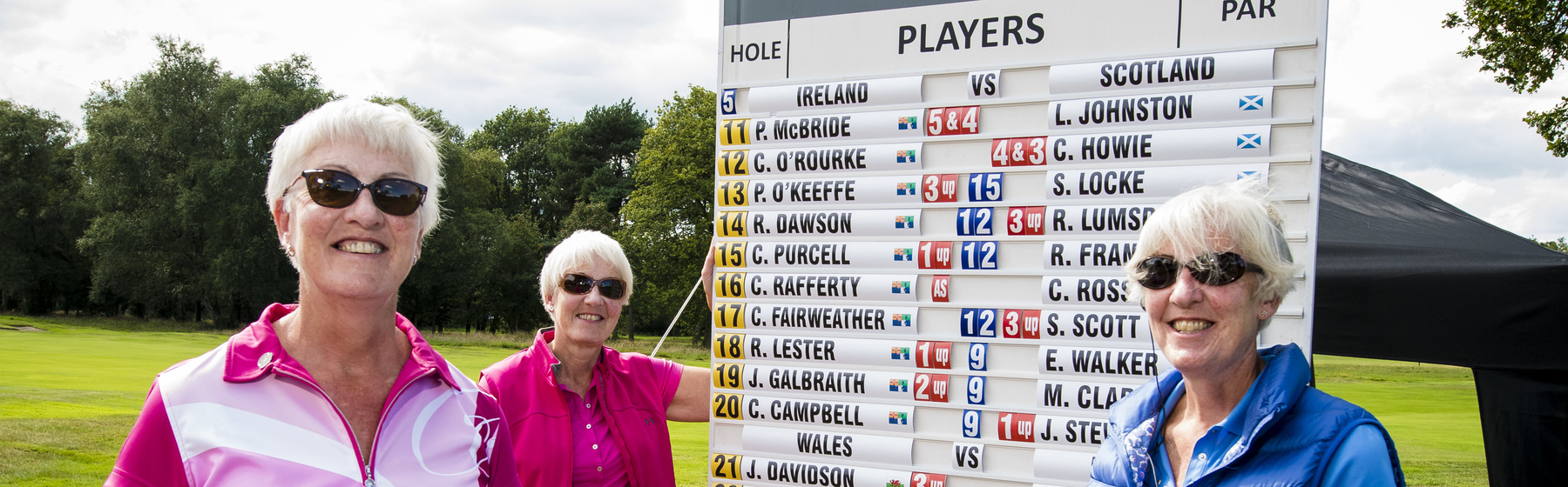 2017 Men's home Internationals
Moortown Golf Club
Troplets Patsy, Christine and Susan Mannion
Credit: Leaderboard Photography