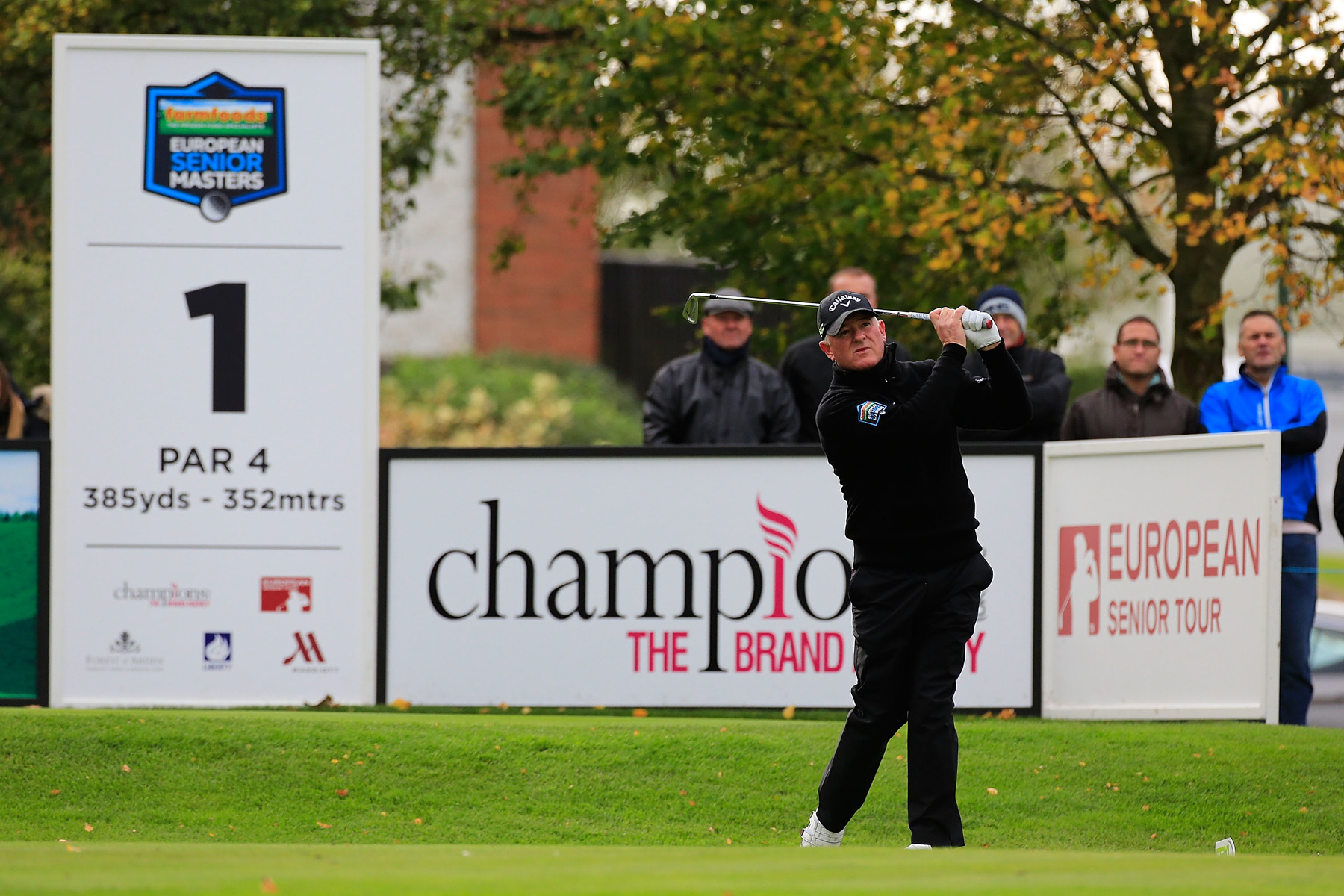BIRMINGHAM, ENGLAND - OCTOBER 22:  Peter Baker of England in action during the final round of the Farmfoods European Masters played at Forest of Arden Marriott Hotel &amp; Country Club on October 22, 2017 in Birmingham, England.  (Photo by Phil Inglis/Getty Images)