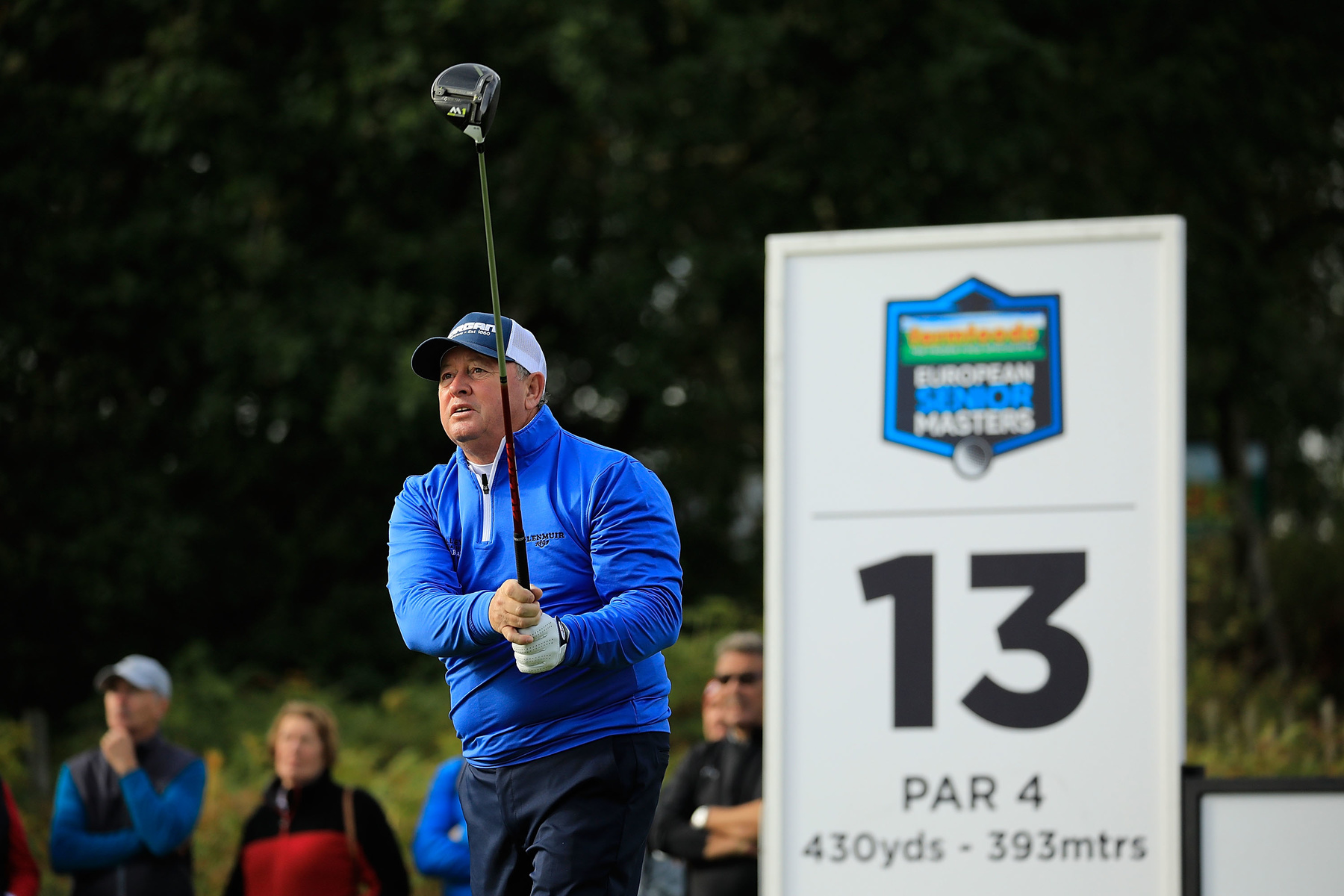 BIRMINGHAM, ENGLAND - OCTOBER 07:  Ian Woosnam of Wales in action on the 13th tee on Day Three of the Farmfoods European Senior Masters at Forest Of Arden Marriott Hotel &amp; Country Club on October 7, 2018 in Birmingham, England.  (Photo by Phil Inglis/Getty Images)