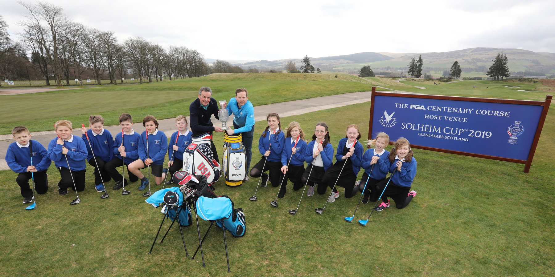 Visit Scotland Solheim Cup 2019 Gleneagles 1 SA :
Visit Scotland Solheim Cup 2019 Gleneagles
Children from The Community School of Auchterarder try out the new golf clubs at Gleneagles.
Picture by Stewart Attwood
All images © Stewart Attwood Photography 2019. All other rights are reserved. Use in any other context is expressly prohibited without prior permission. No Syndication Permitted.