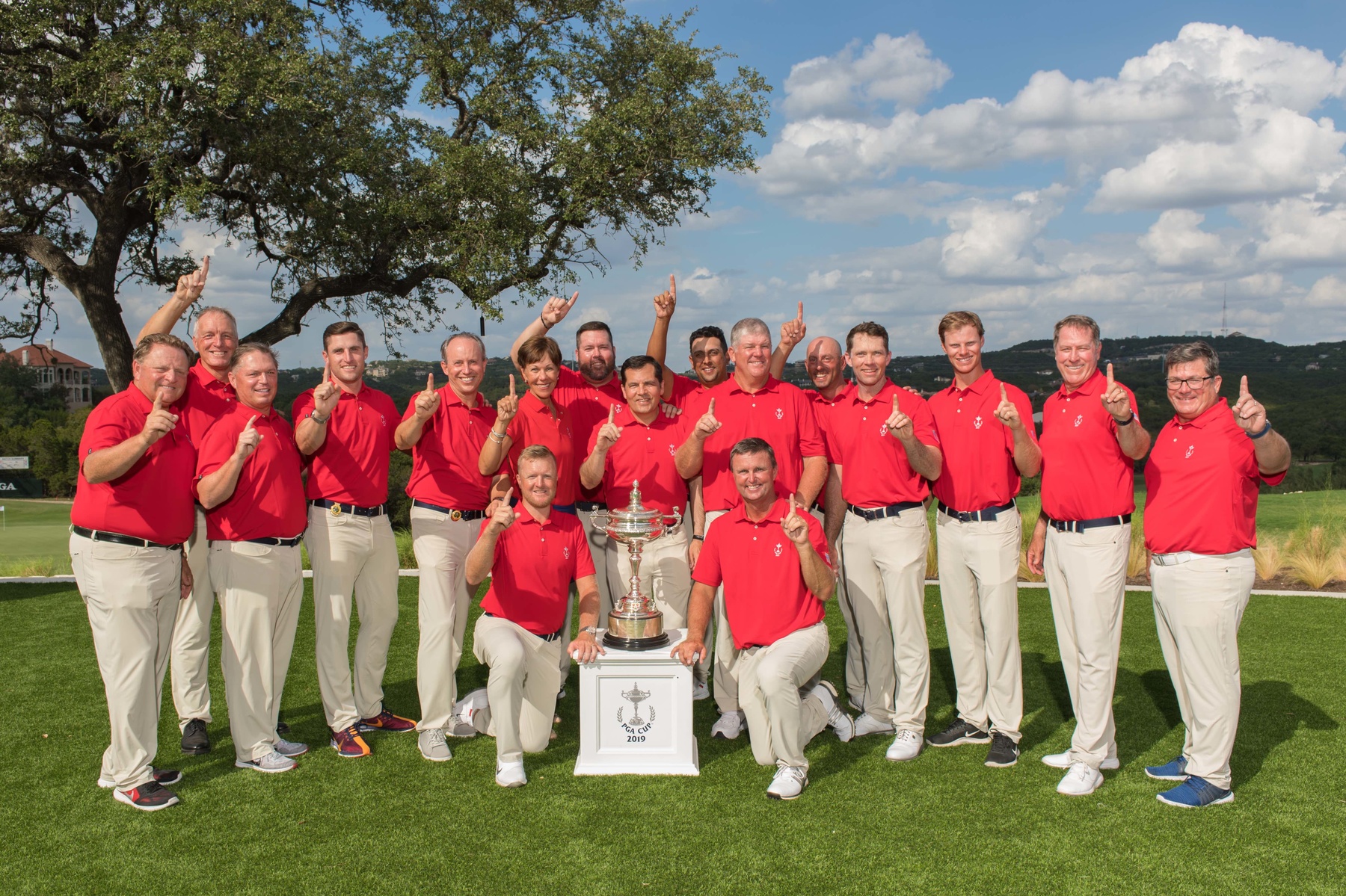 Former PGA of America President, Suzy Whaley, (pictured standing sixth from the left) when captaining the 2019 PGA Cup team, will lead the US Juniper Ryder Cup team in 2025