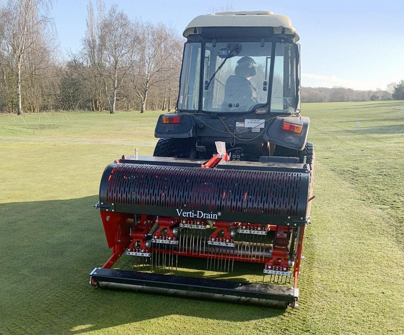 The Verti-Drain 7416 in action at Selby Golf Club