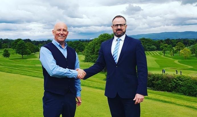 Ian Howieson of the Scottish Golf Buying Group (left) with supplier Ian Fyfe from Valitor