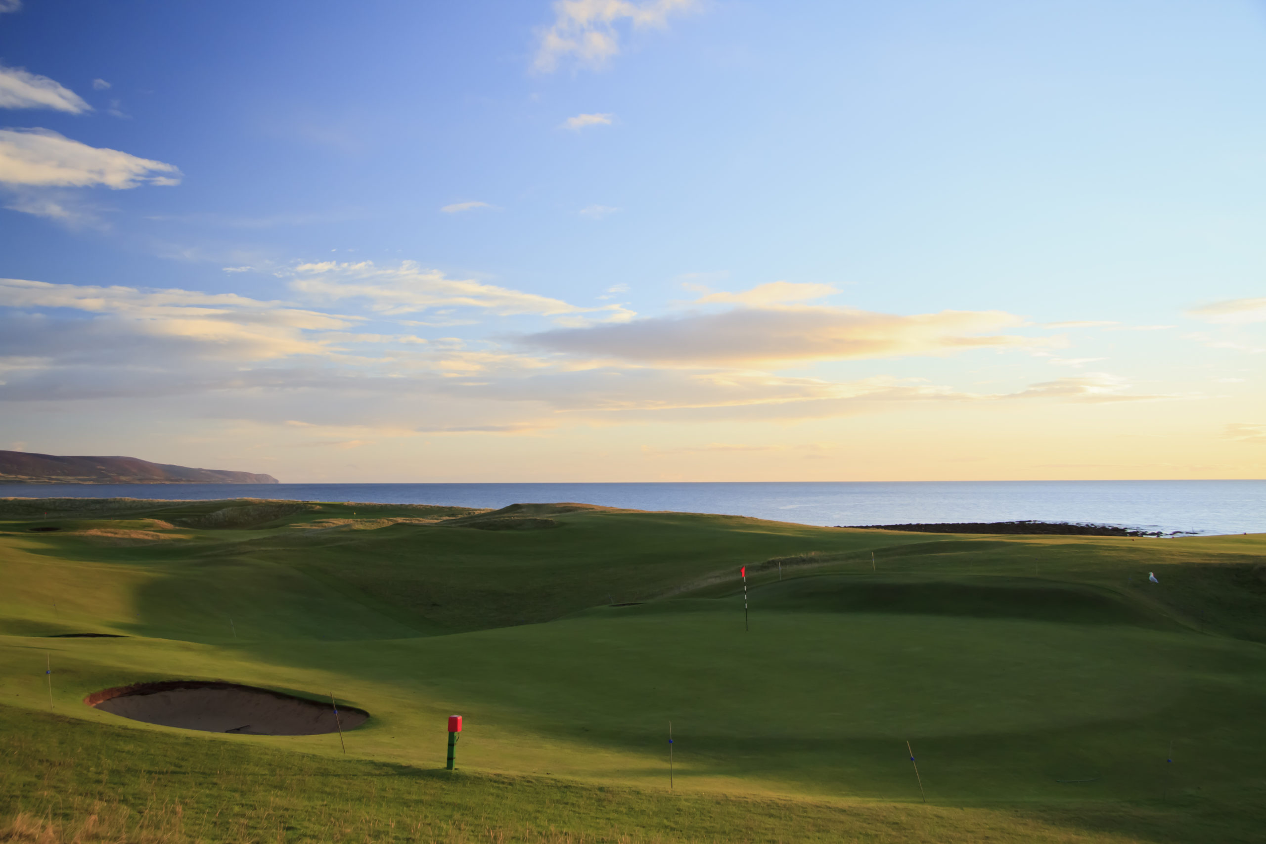 The 18th green and 1st hole at Brora