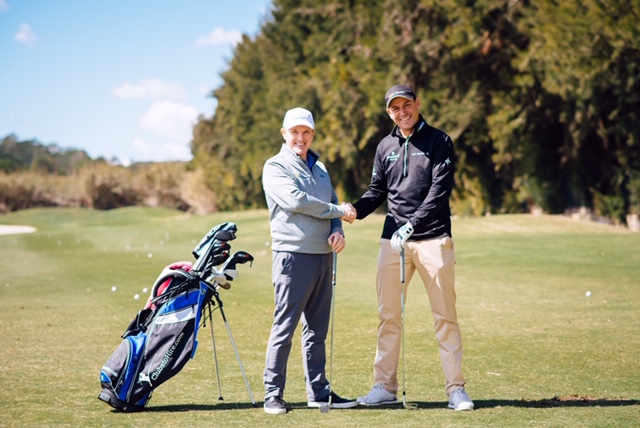 Tony Judge, founder of Clubs to Hire, and Company Ambassador David Howell in the Algarve, the company's busiest location 