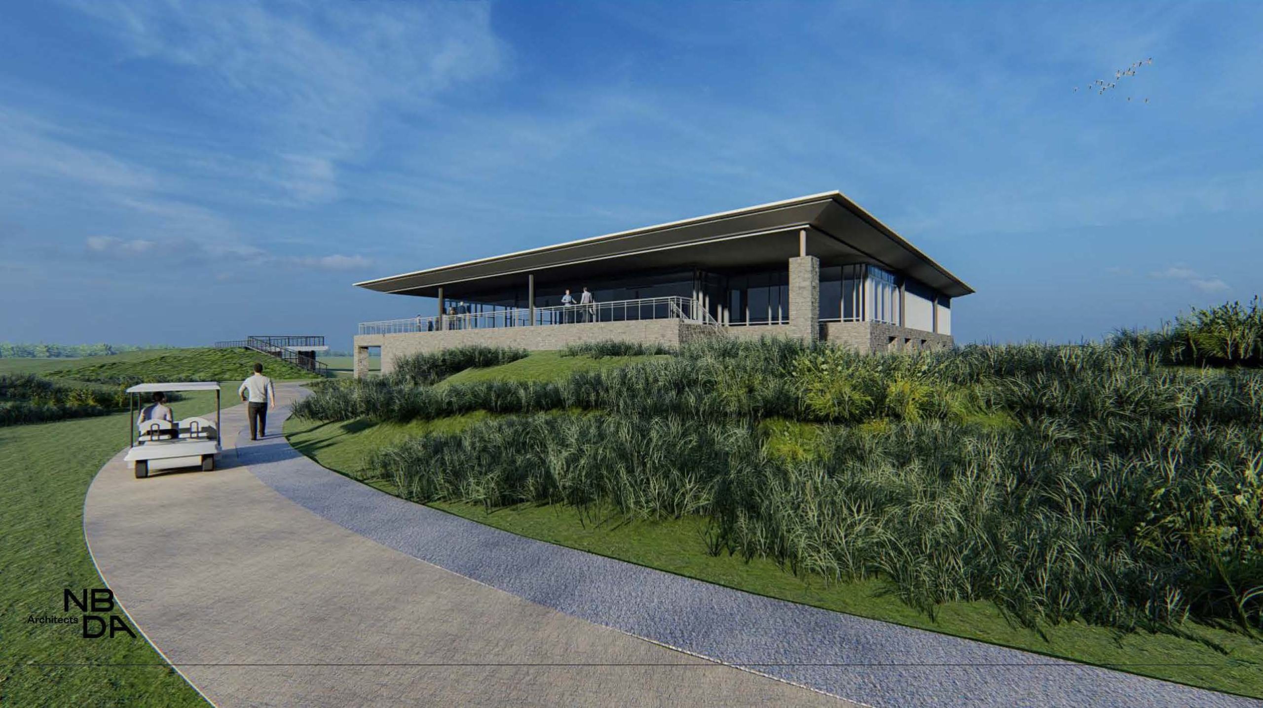 An artist's impression of the new clubhouse at Dundonald Links which will open next autumn