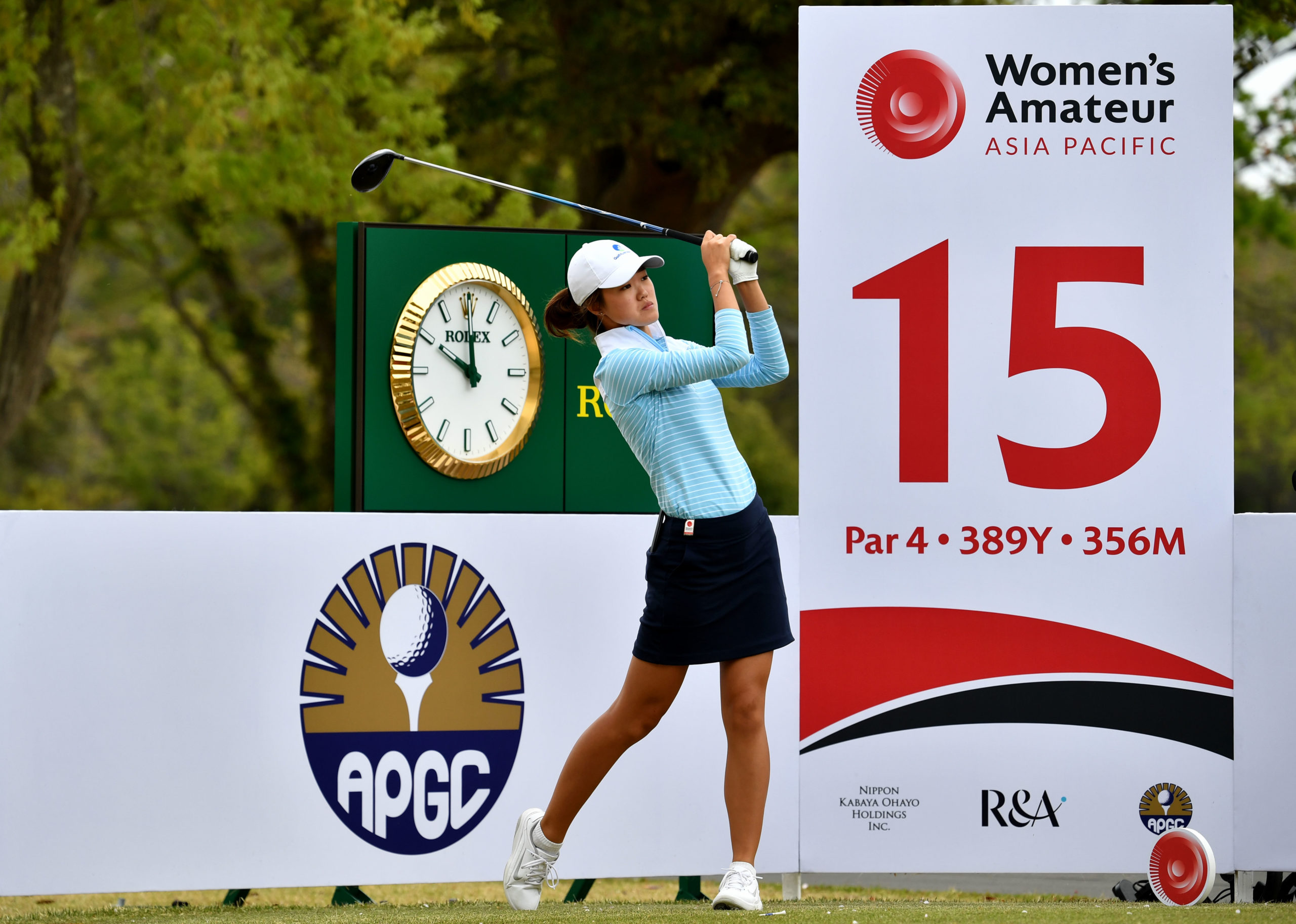 Grace Kim of Australia pictured during an official practice round on Wednesday April 24, 2019 ahead of the Women’s Amateur Asia-Pacific Championship at the Royal Golf Club, Ibaraki Prefecture, Japan. Picture by Paul Lakatos/R&A