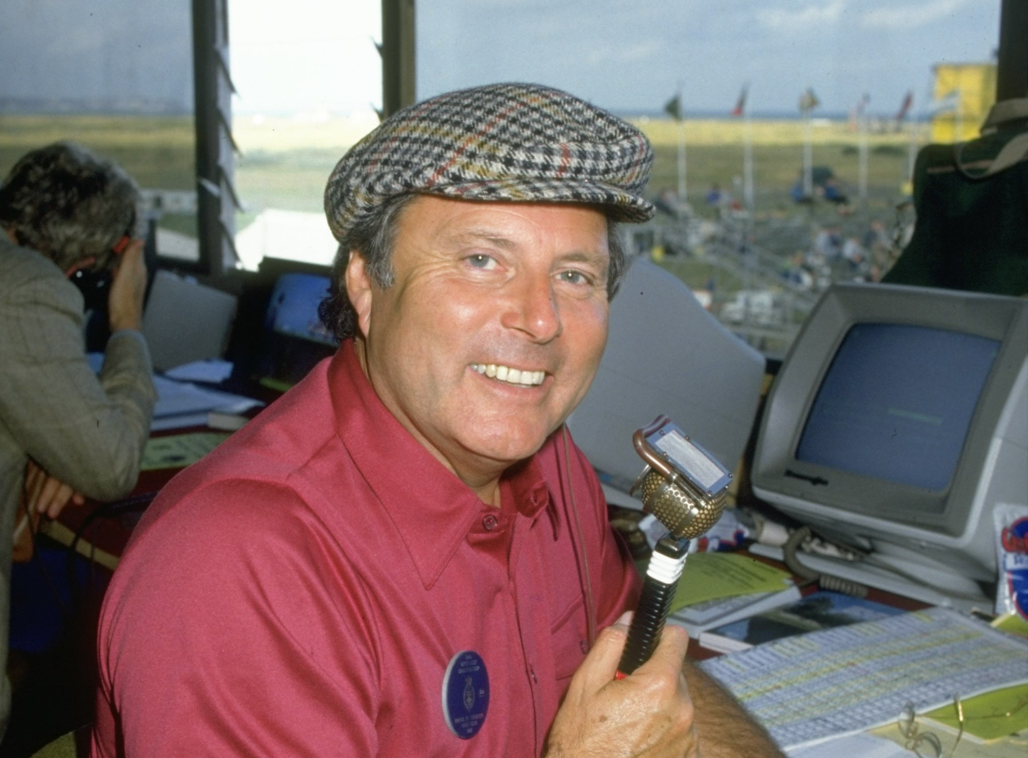 BBC Commentator Peter Allies during the 1985 British Open at the Royal St Georges Golf Club (David  Cannon/Allsport