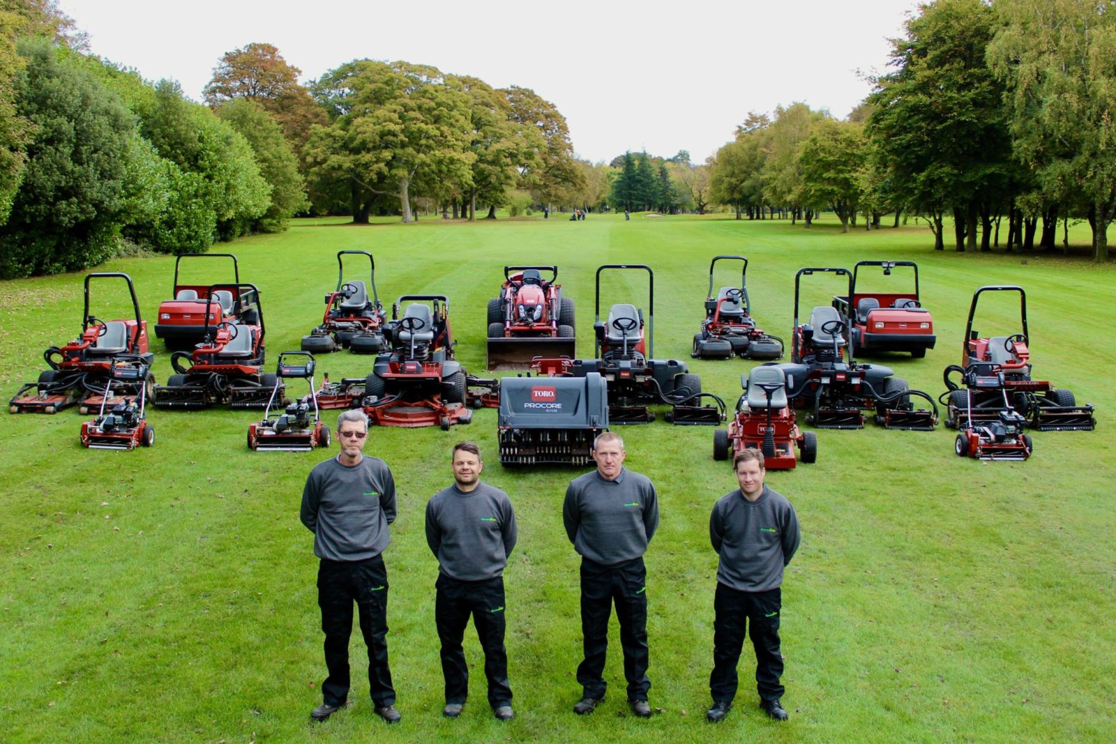 Allerton Manor head greenkeeper Richard Shields, second from left, with greenkeepers Billy Palin, left, and Billy Mangan and Neil Molloy, right.