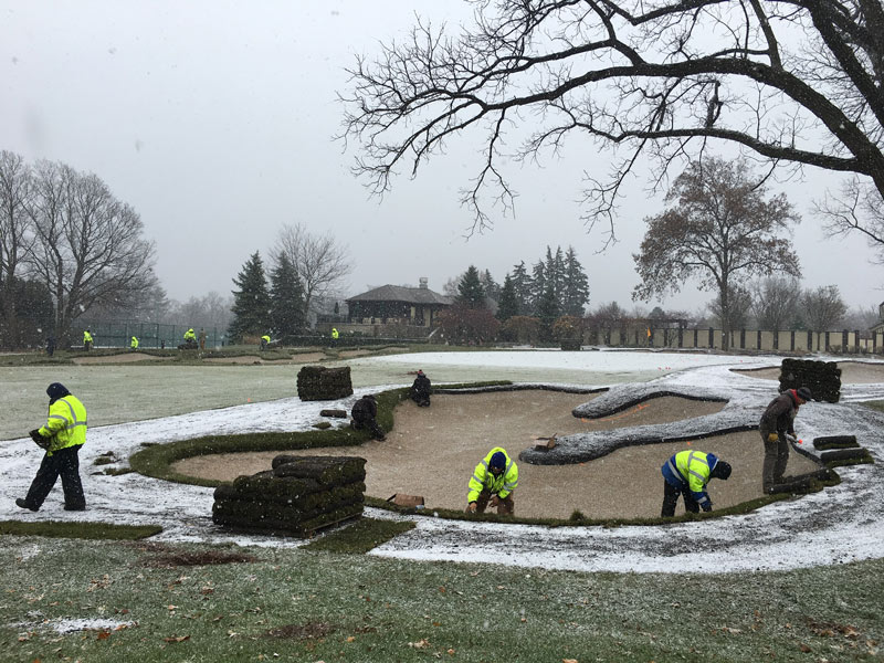 Many winter course renovation and repair projects in the UK have been hampered by bad weather