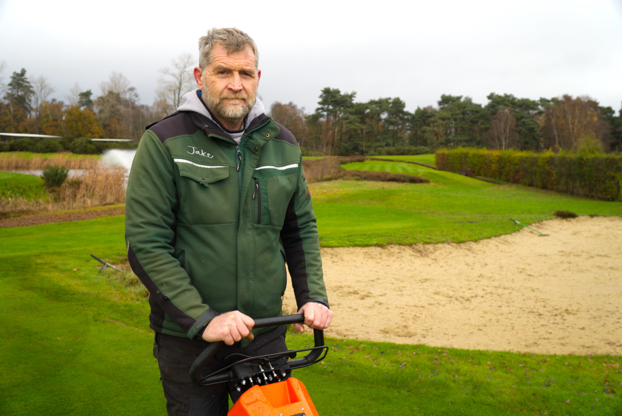 Justin Hunt, head greenkeeper at Ransome Jacobsen's test course in Ipswich