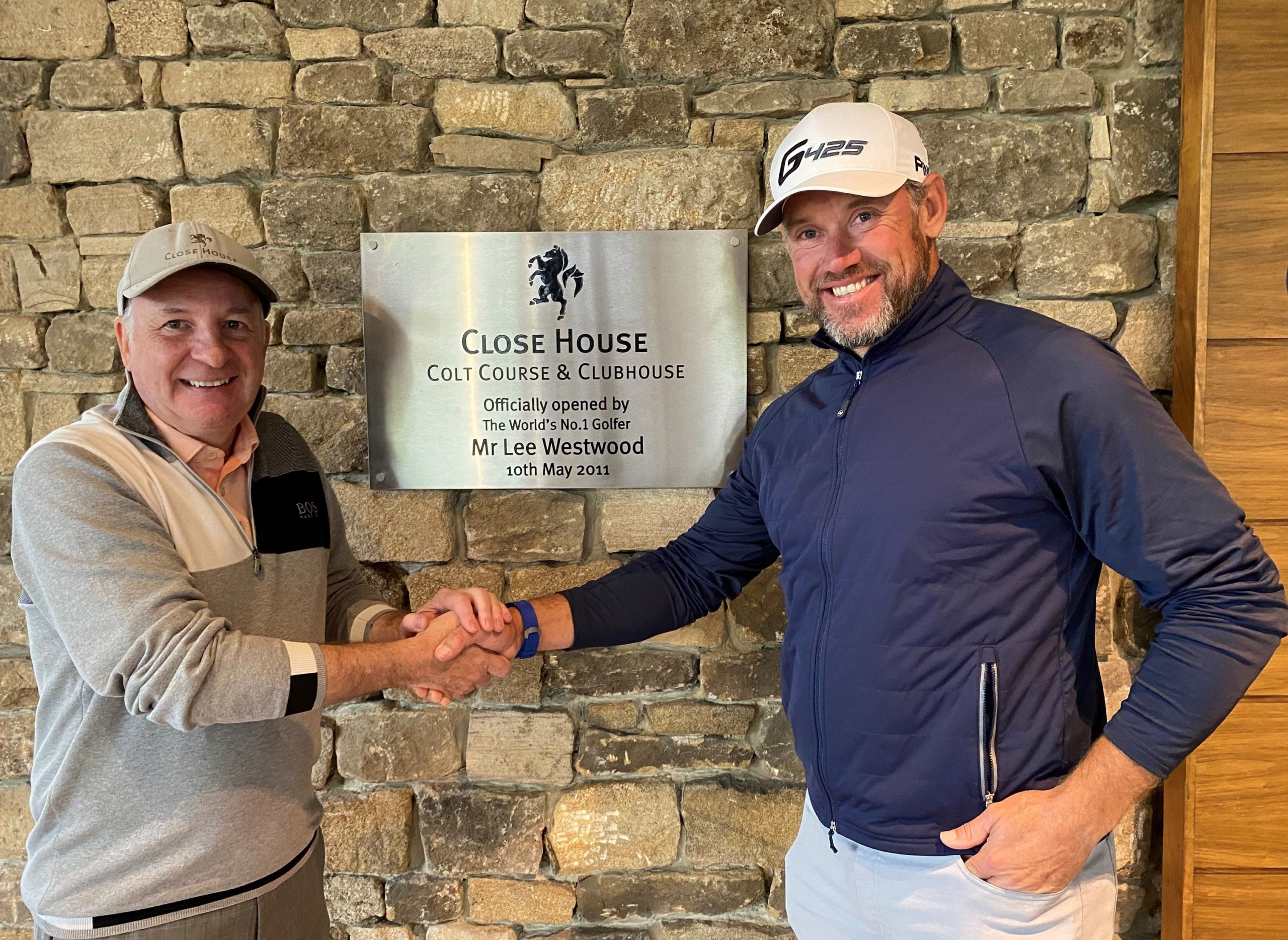Sir Grahame Wylie and Lee Westwood celebrate the 10 years since Close House opened