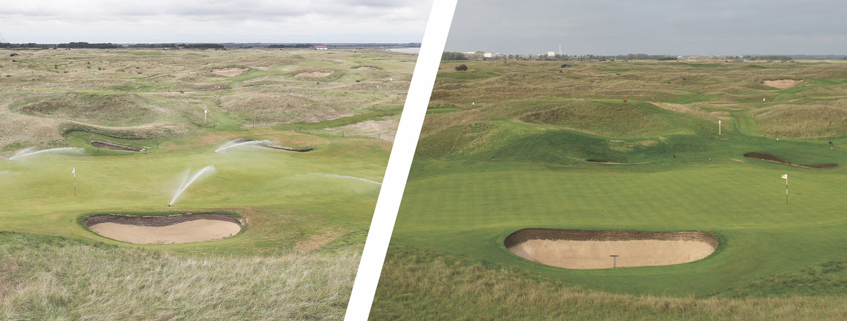 Royal St George’s has benefitted from a year of  irrigation as these 'before and after' images show