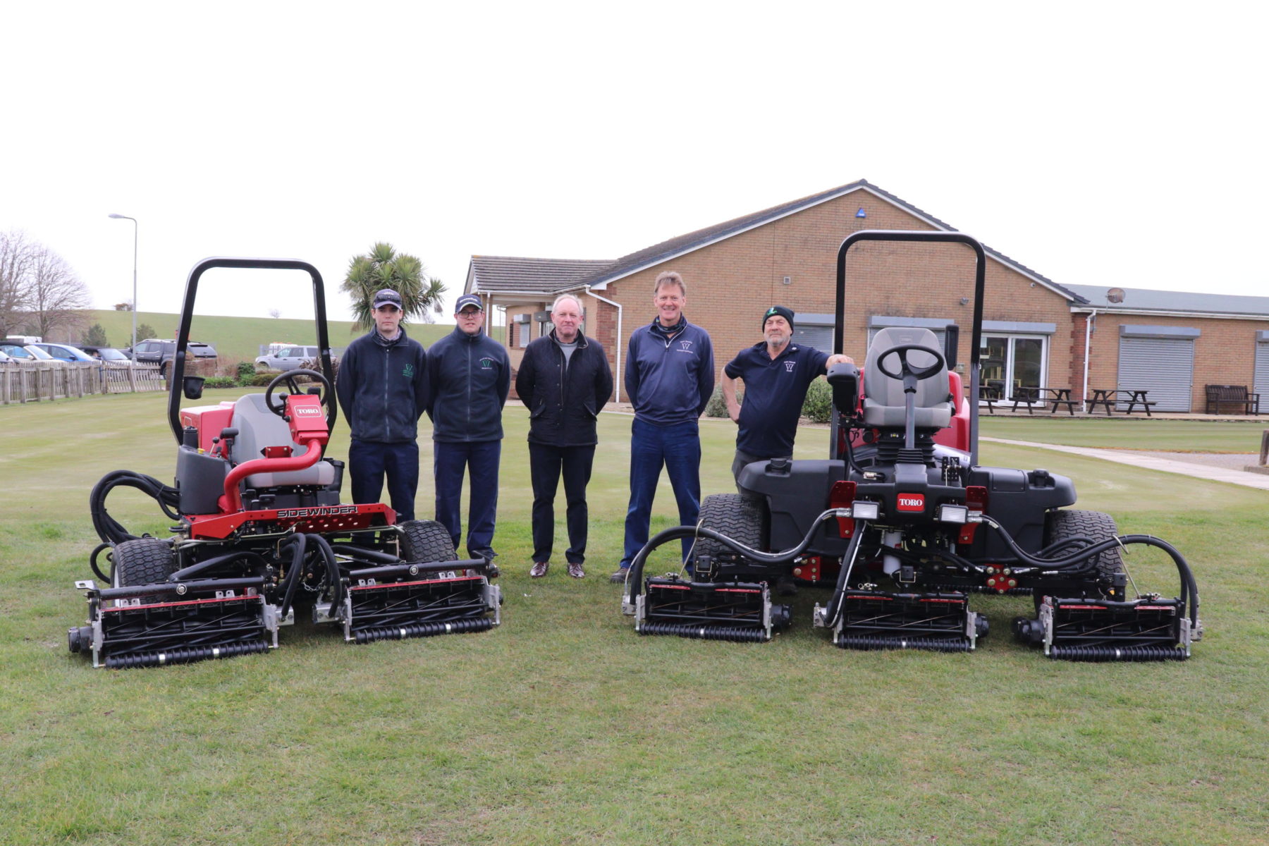 Westridge’s course manager Paul Jenkins, second from right, with club owner, Mark Wright, centre, and members of the greenkeeping team