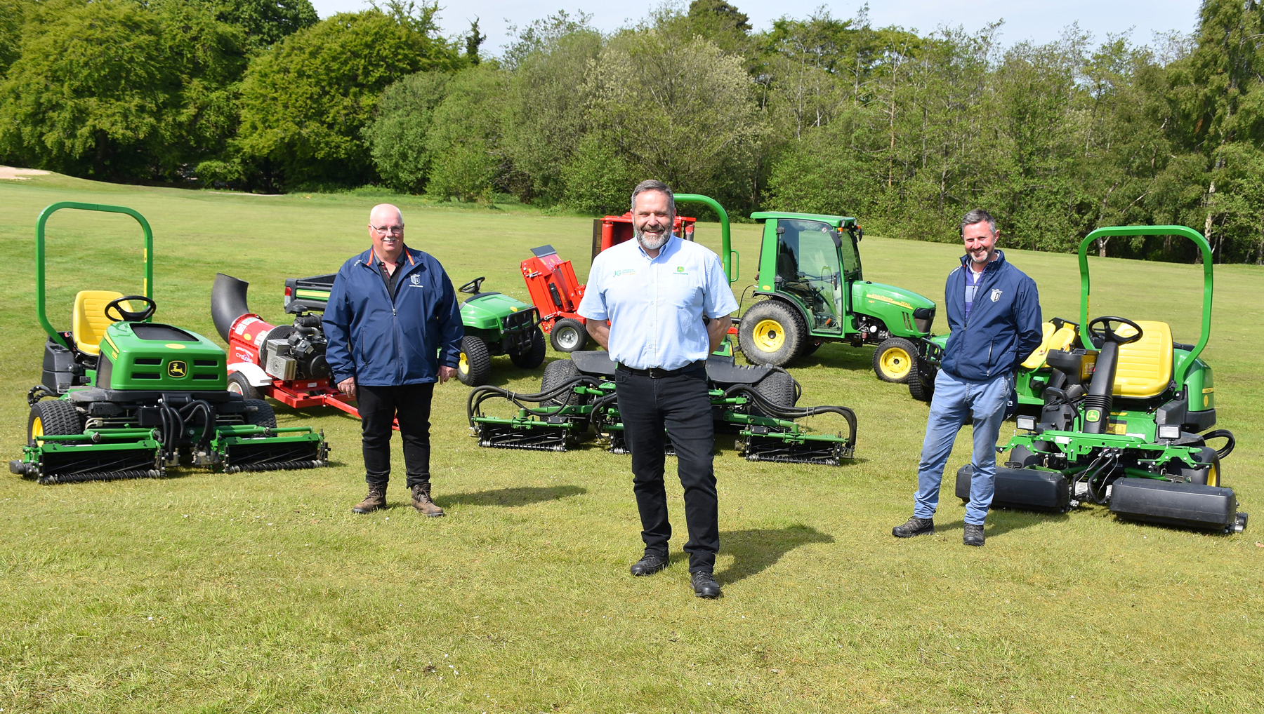 From left, Jonny Eager, Blackwood Golf Club course manager; Ricky Neill, Johnston Gilpin &amp; Co groundscare sales manager and Paul Gray, Blackwood Golf Club consultant manager