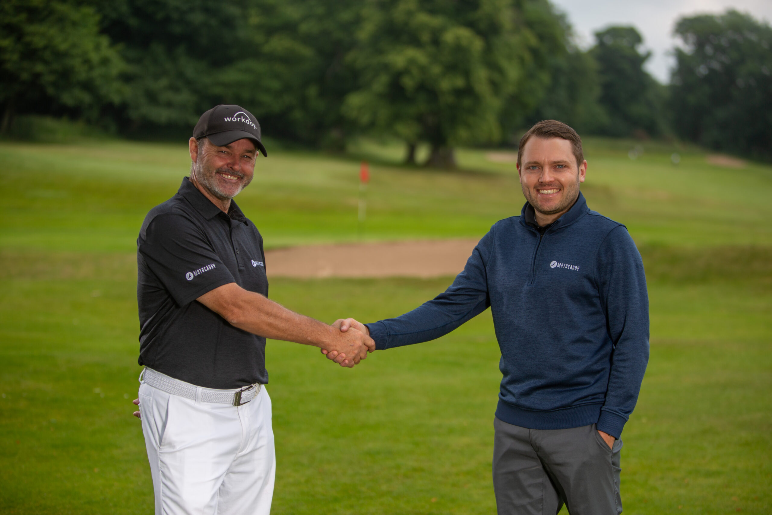 Billy Foster and Motocaddy Marketing Director Oliver Churcher