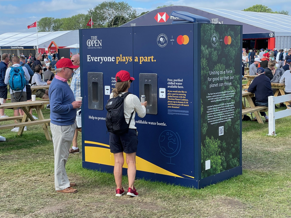 Water stations at The Open dispensed over 48,000 litres of purified water