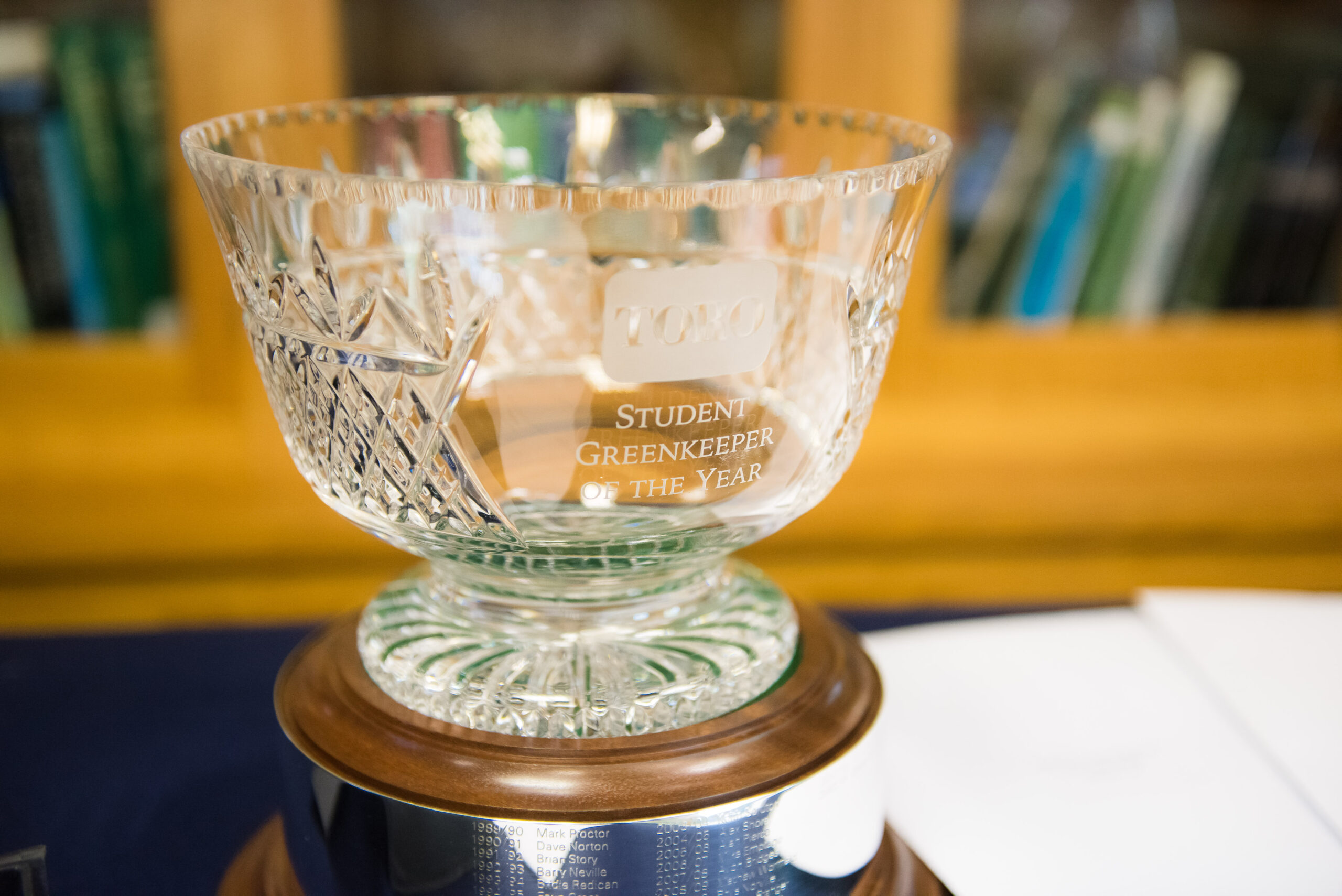 Another name will be added to Toro Student Greenkeeper of the Year trophy this September