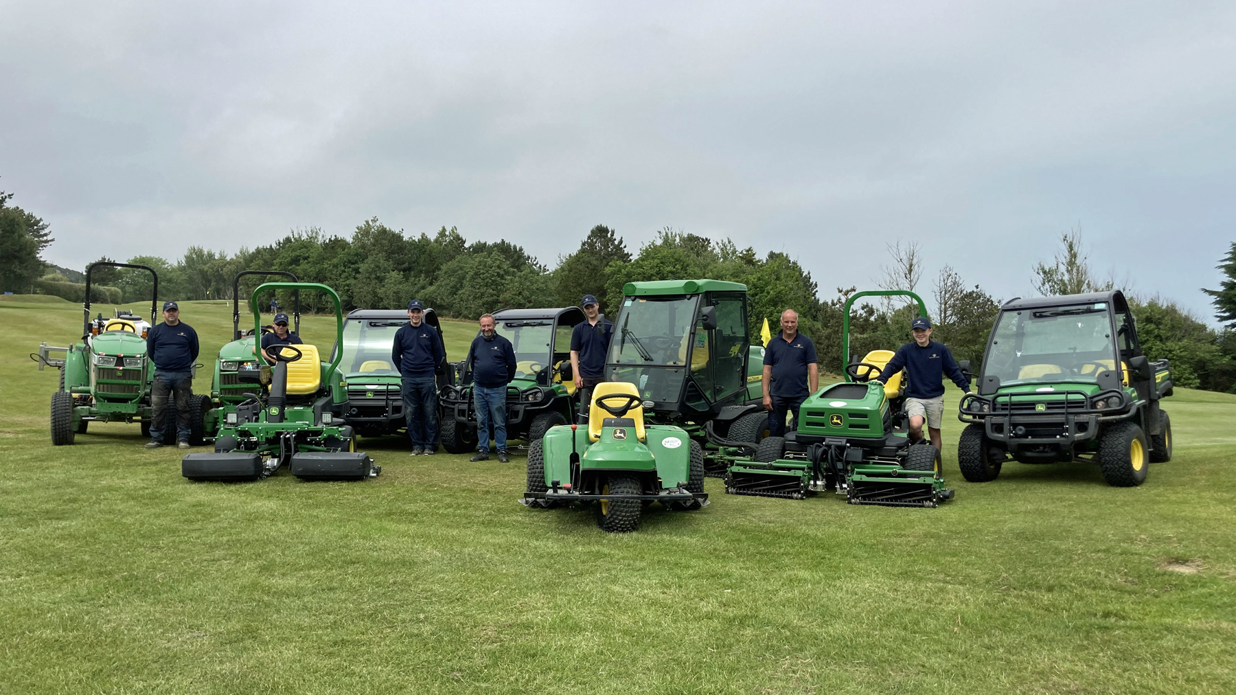 Golf and turf grounds staff at Potters Point holiday and golf resort with their new fleet of John Deere equipment