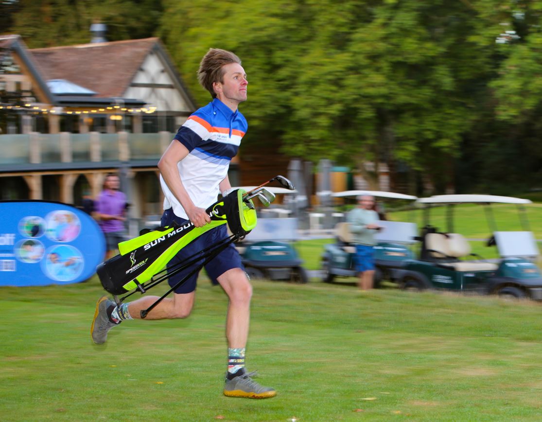 Luke Willet leaves the first tee at The Springs