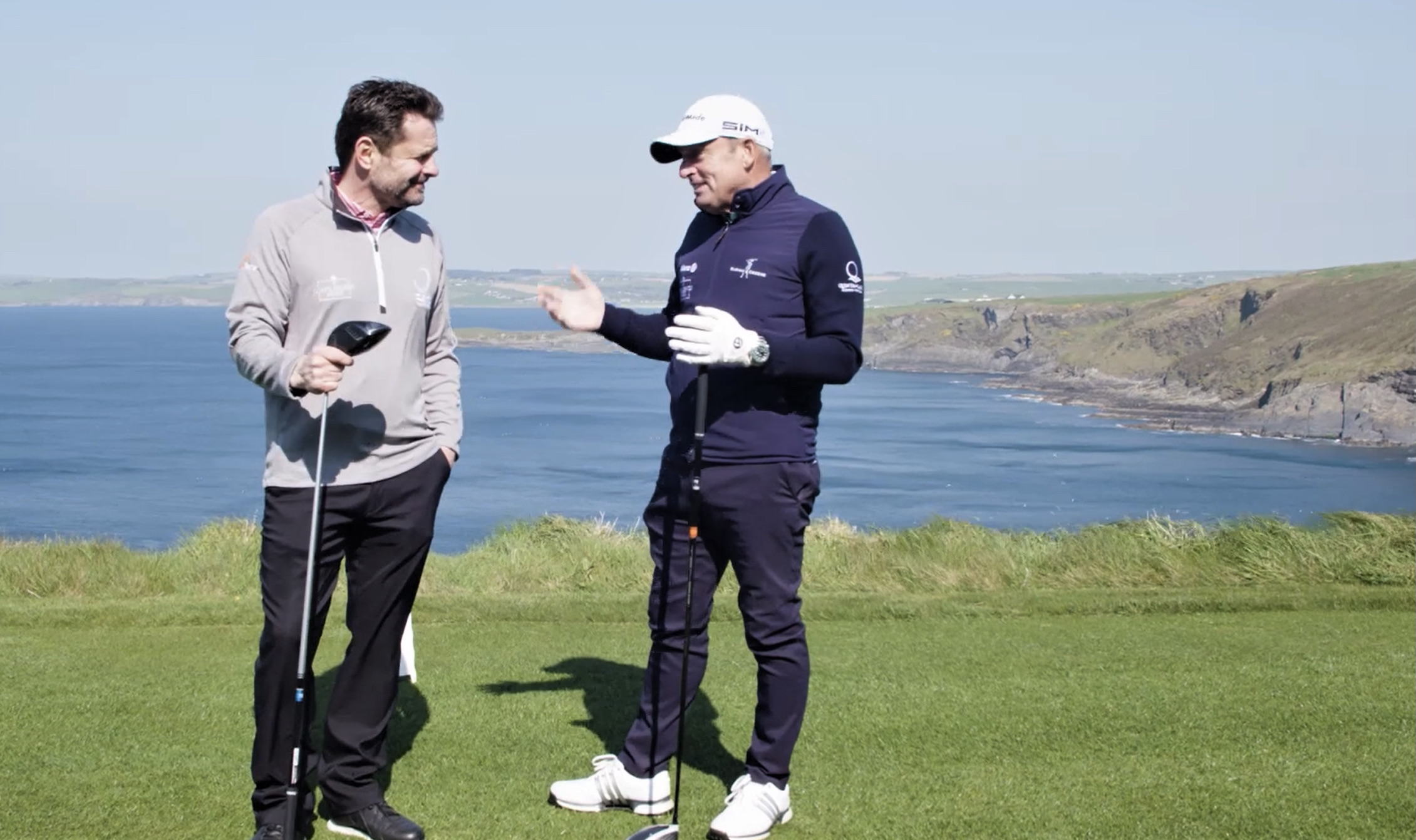 Chris Hollins and Paul McGinley host the new six-part Golf's Great Holes TV series which begins airing on NBC GolfPass in the US next week
