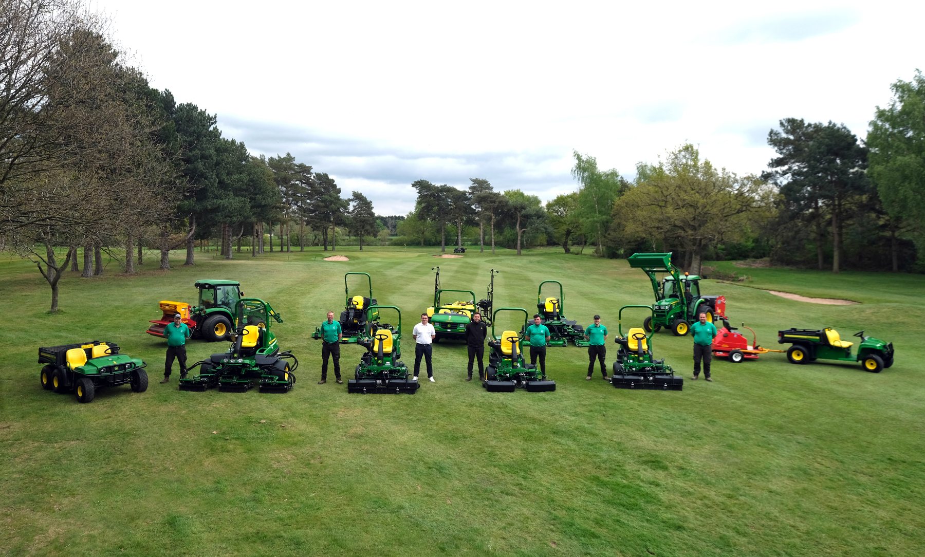 (Left to right) Newark Golf Club greenkeepers Jim North and Nigel Walker, operations manager Rob Hall, dealer F G Adamson &amp; Son Langworth depot manager Simon Fountain, course manager Alex Clarricoates, Charlie Gillman and Matthew Haynes 