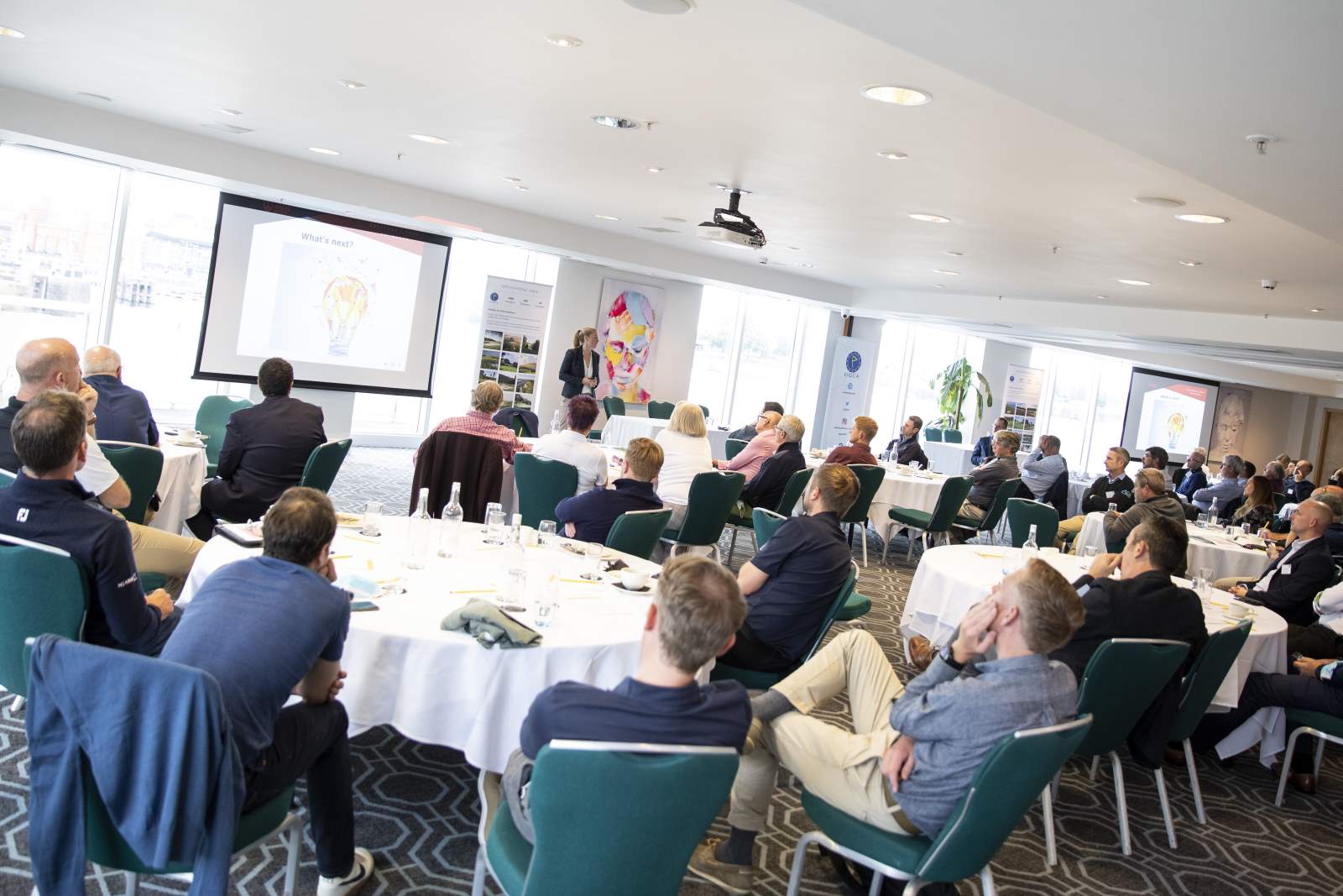 Zoe Thacker, Director of Development at Wales Golf, addresses the EIGCA Annual Conference  (photo credit Mark Hawkins of Composed Images)