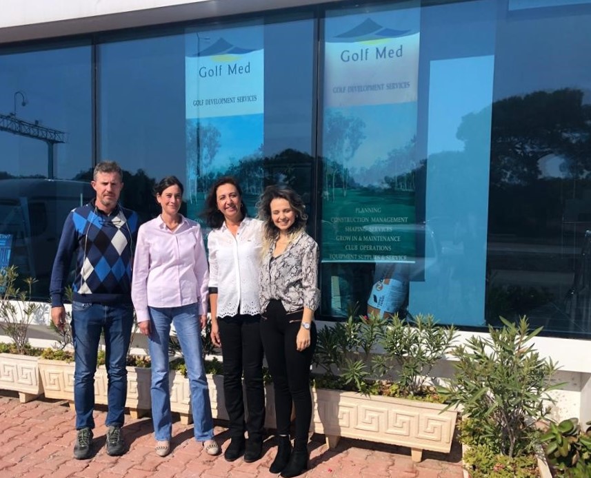 from left: Cengizhan Bölükbaşi, Golf Med Sales & Service Manager, Tina Baumgärtner, Europe Sales Manager Golf Rain Bird, Öznur Derya Sadioğlu, Golf Med General Manager and Aslı ÖZEN, Golf Med Sales Assistant