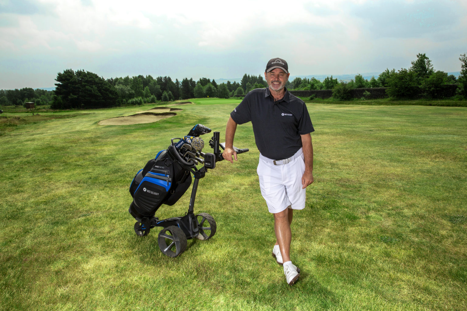 Billy Foster with his Motocaddy M5 GPS DHC trolley
