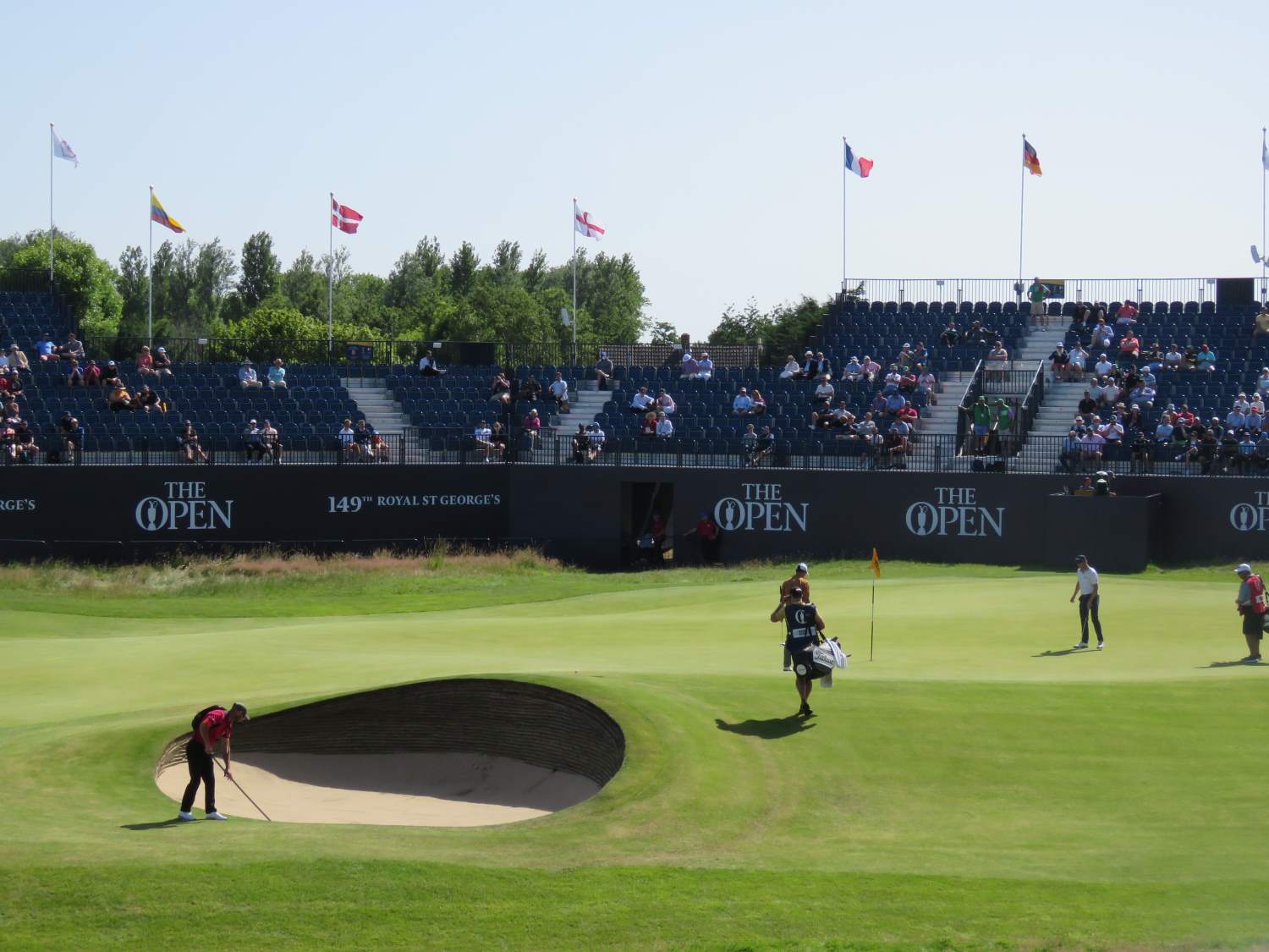 Gary Tonge was a team member in 2021 and is pictured raking a bunker on the 18th hole at Royal St George's
