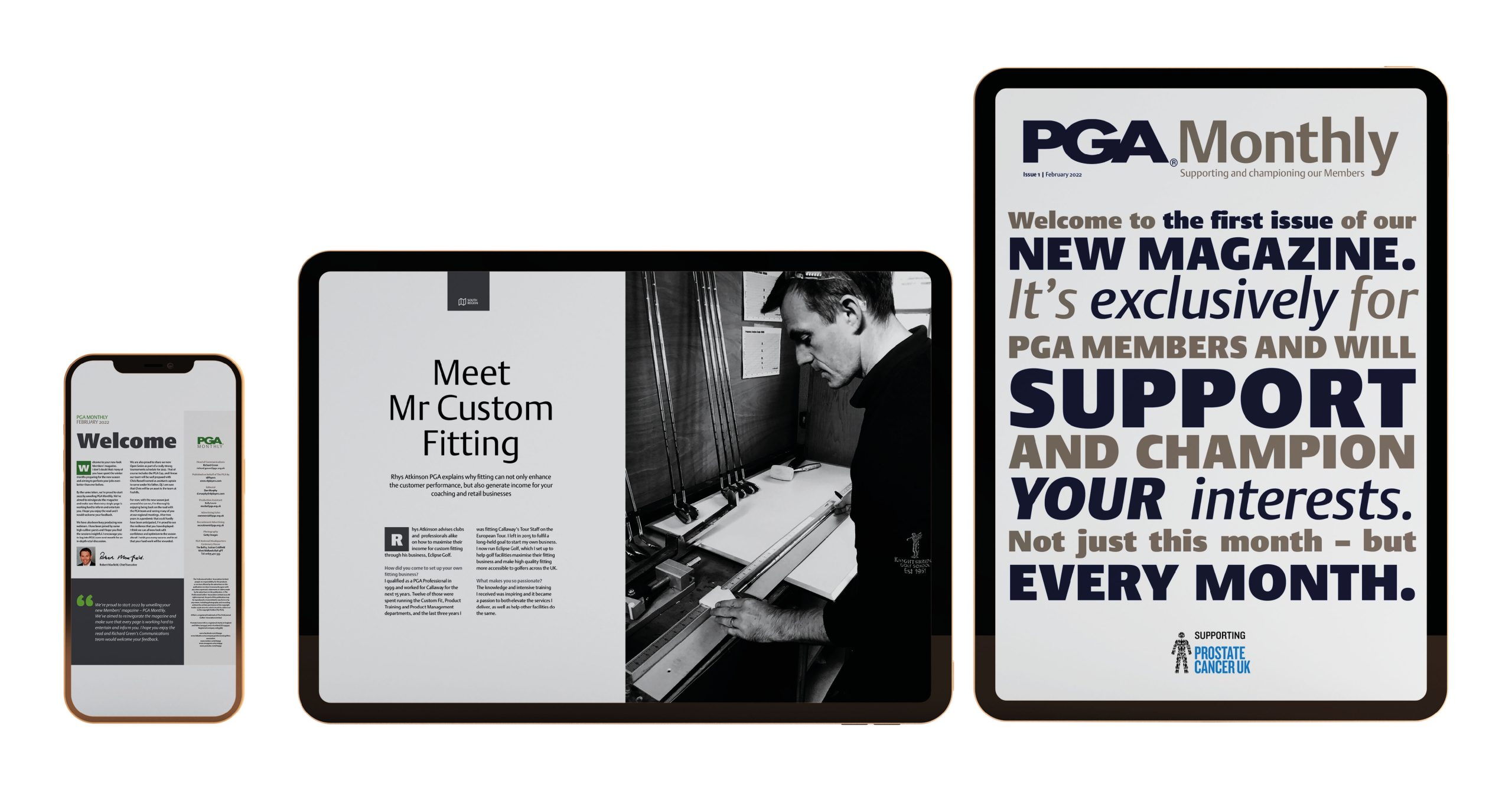 PGA Monthly is offered in print and digital formats to the PGA's 8,000+ Members and Partners
