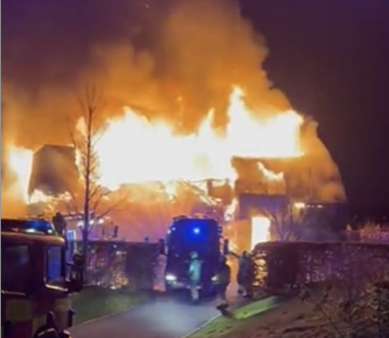 The scene that faced firefighters when they were called to Beaverbrook's clubhouse late last night