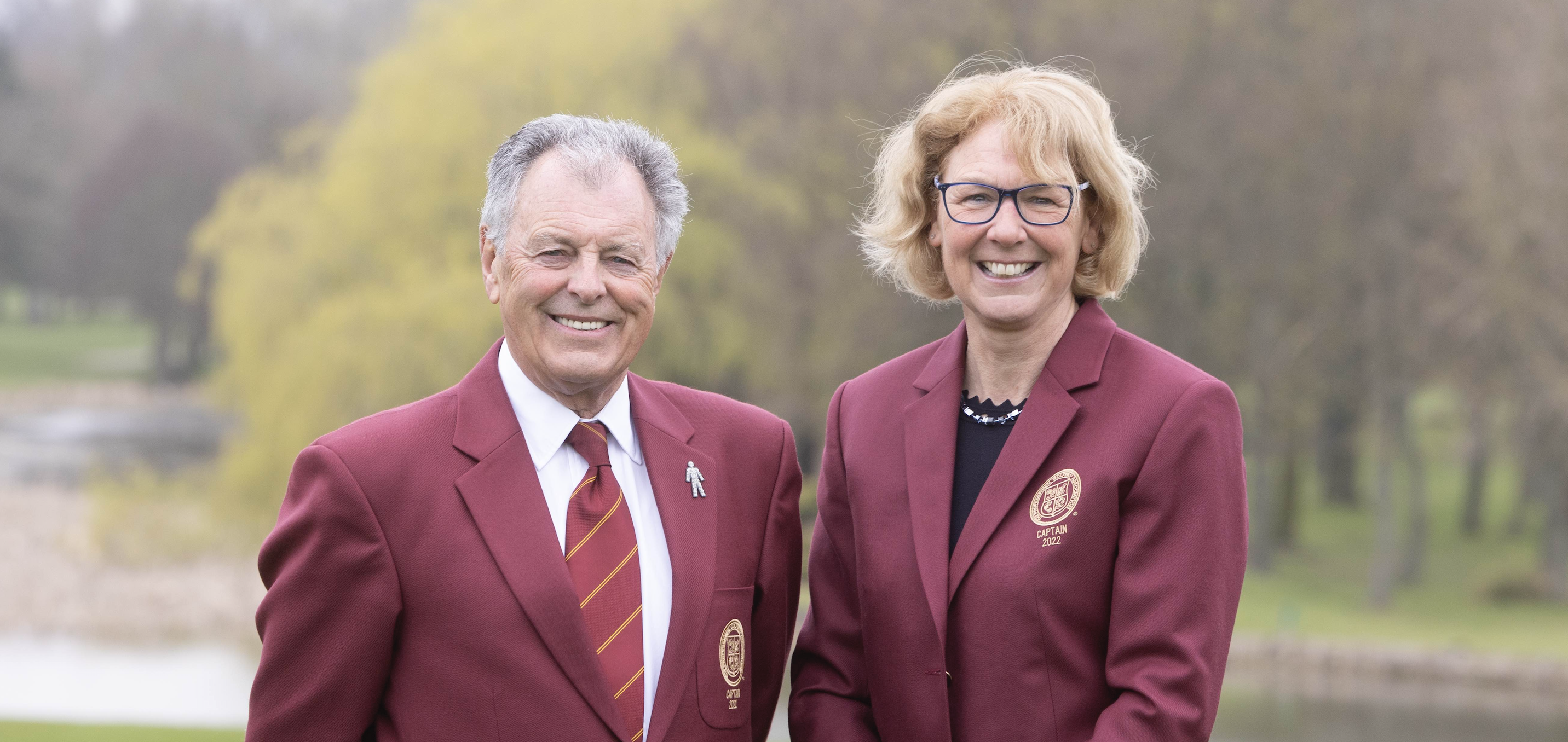 Incoming PGA captain Sarah Bennett with immediate past captain Bernard Gallacher
