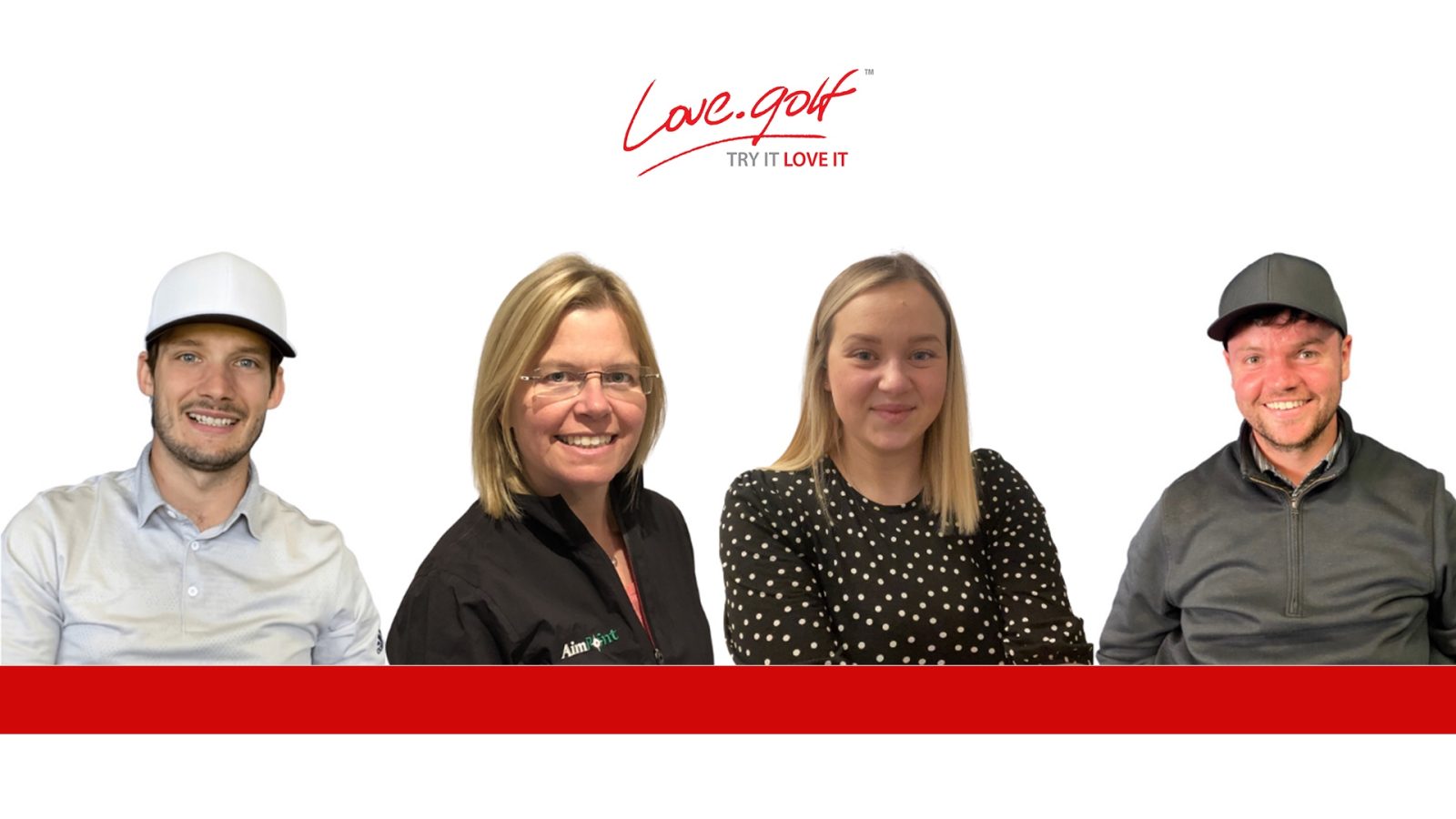 Quartet of new coaches join love.golf. From left: Damon Wood, Karyn Burns, Amy Taylor, Sam Proctor