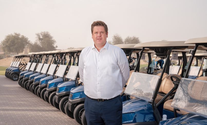 The Els Club Dubai General Manager Tom Rourke with fleet