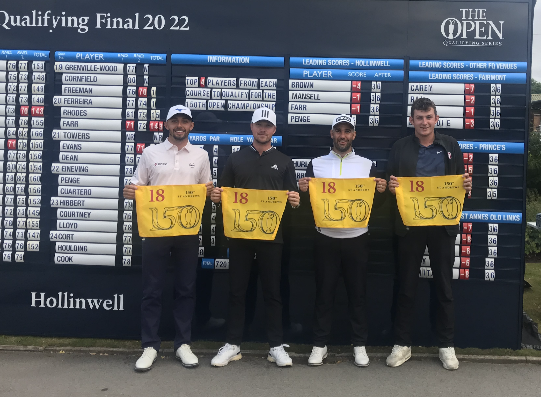 The four qualifiers from Hollinwell - Marco Penge, Barclay Brown, Oliver Farr and Richard Mansell
