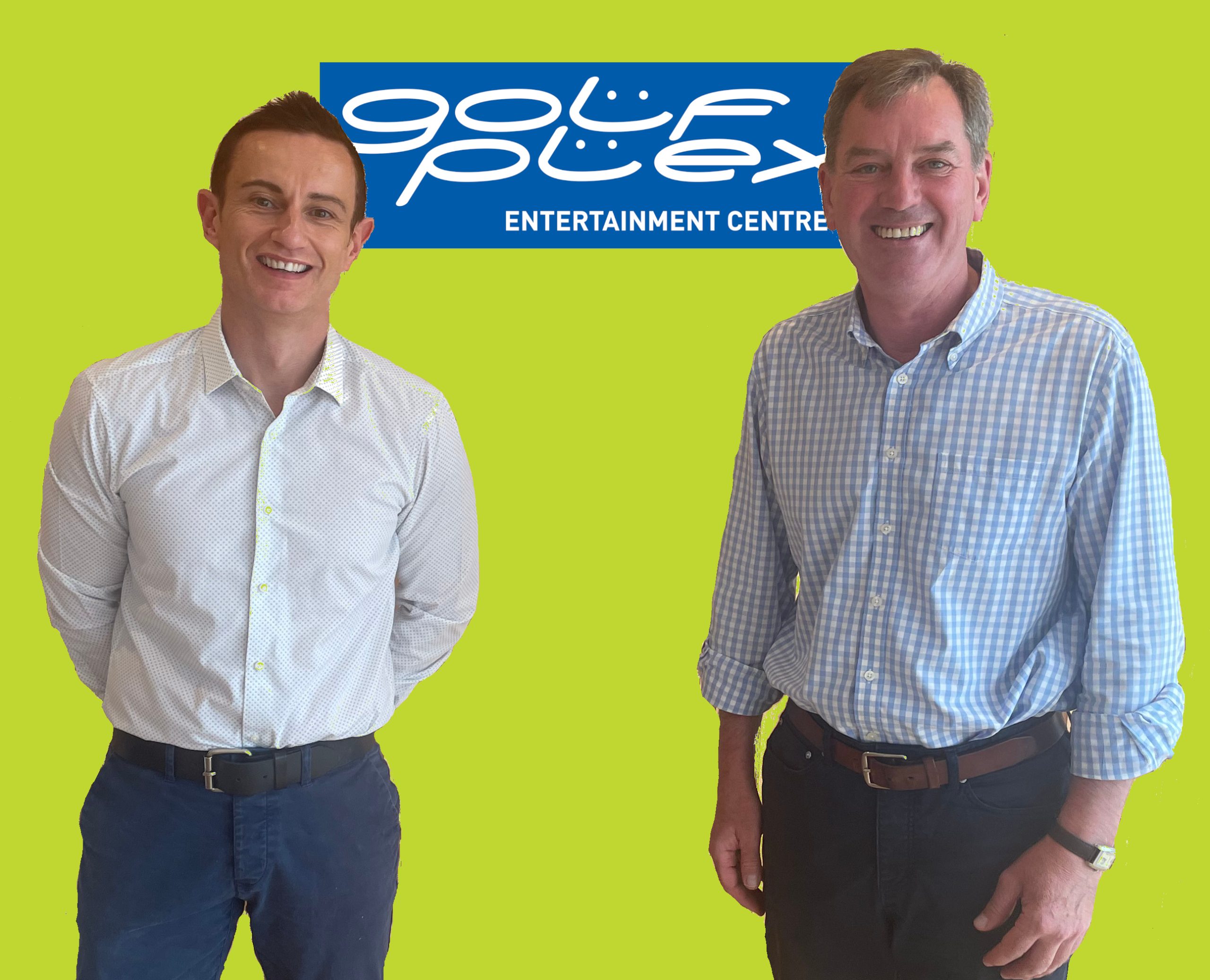 (from left) David Reeves of Promote Golf with Neil Dainton of Golfplex