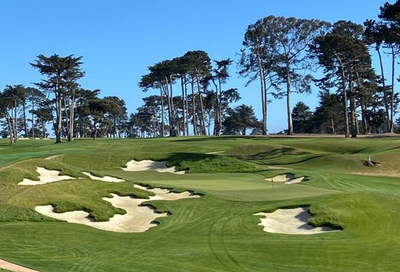 The par-3 13th hole at Lake Merced GC after its restoration by Heritage Links/Hanse Golf Design