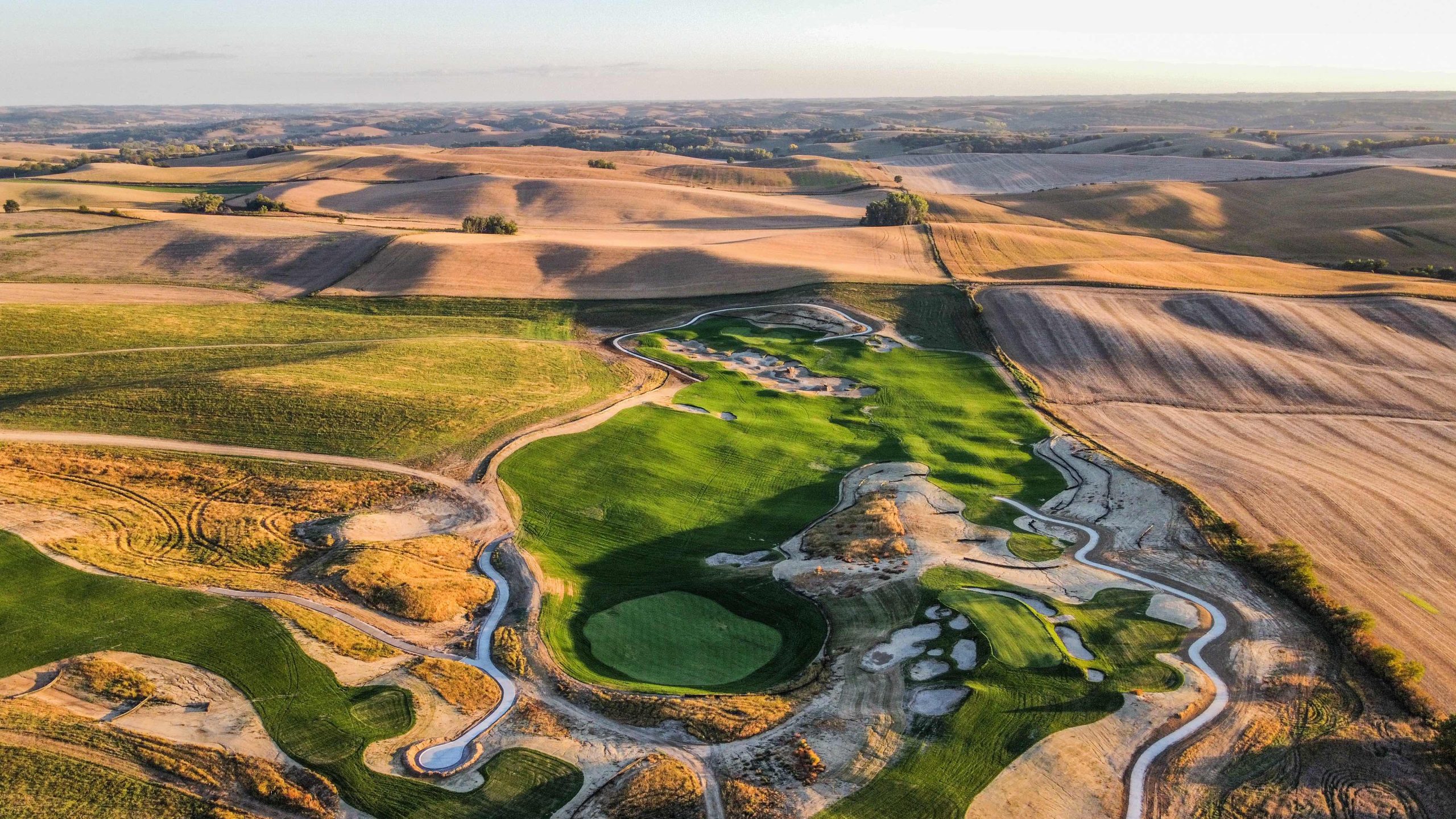 A view taking in the 8th, 9th and 10th holes at Landmand GC