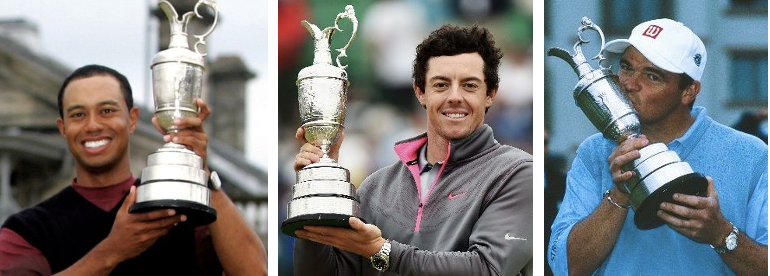 Tiger Woods, Rory McIlroy and Paul Lawrie