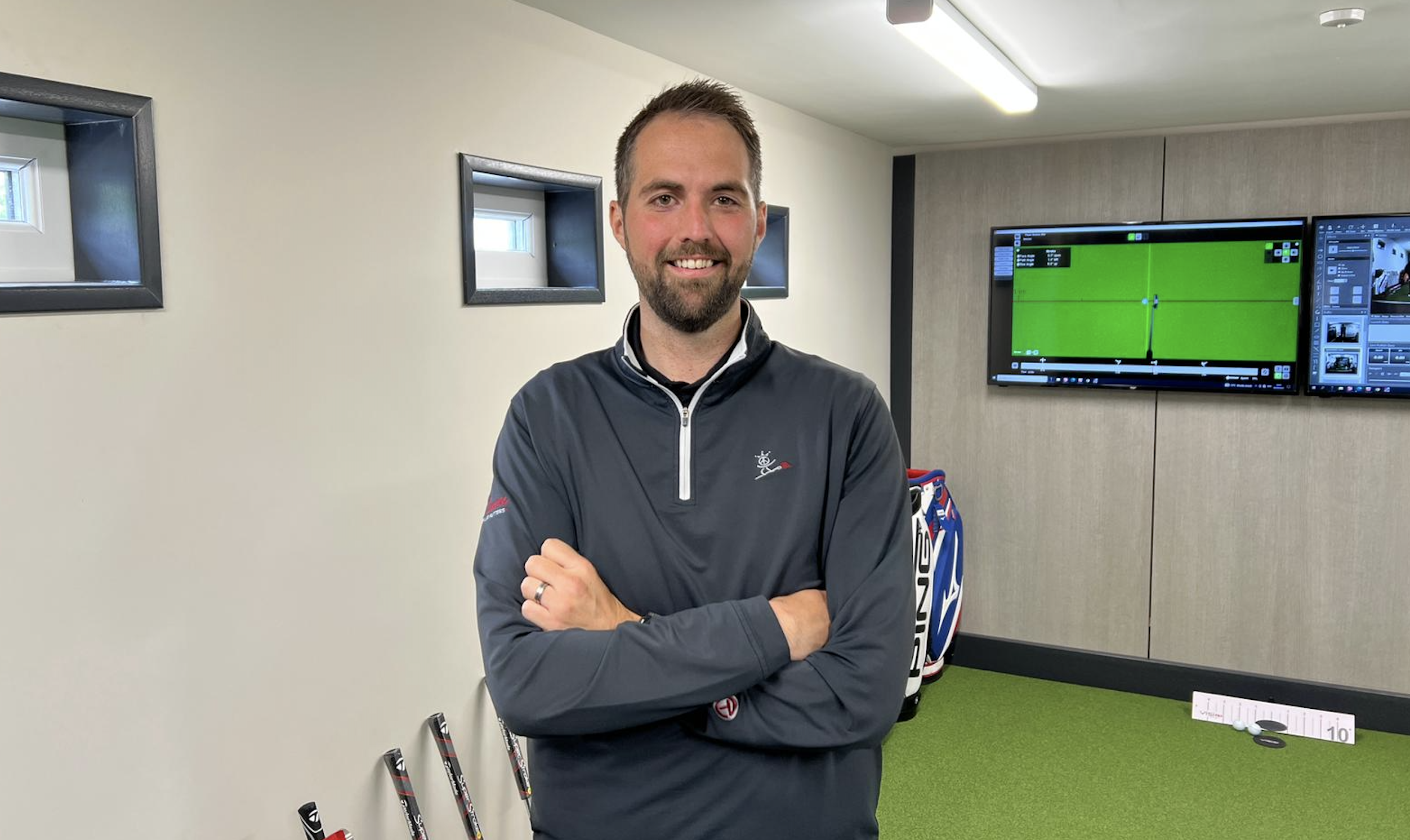 Nick Sharples in his putting studio at Penrith Golf Hub