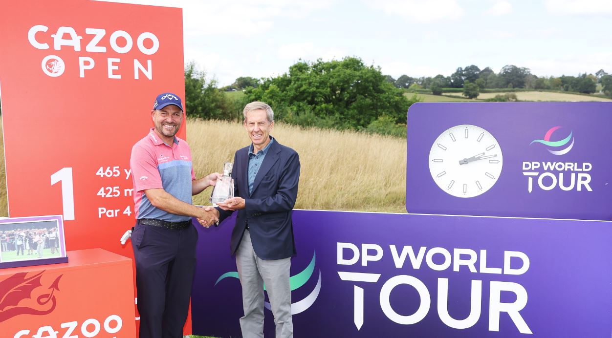 David Howell and Keith Waters, COO of the DP World Tour (Getty Images)