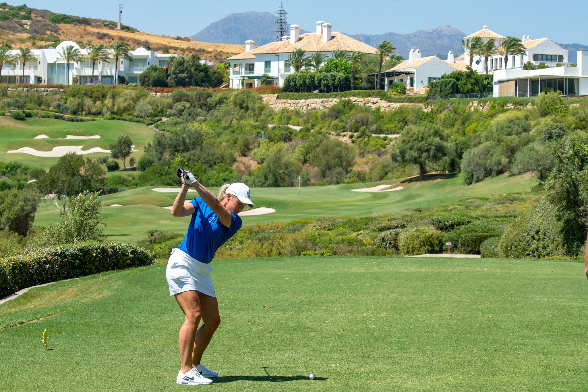 European Solheim Cup captain Suzann Pettersen in action at Finca Cortesin