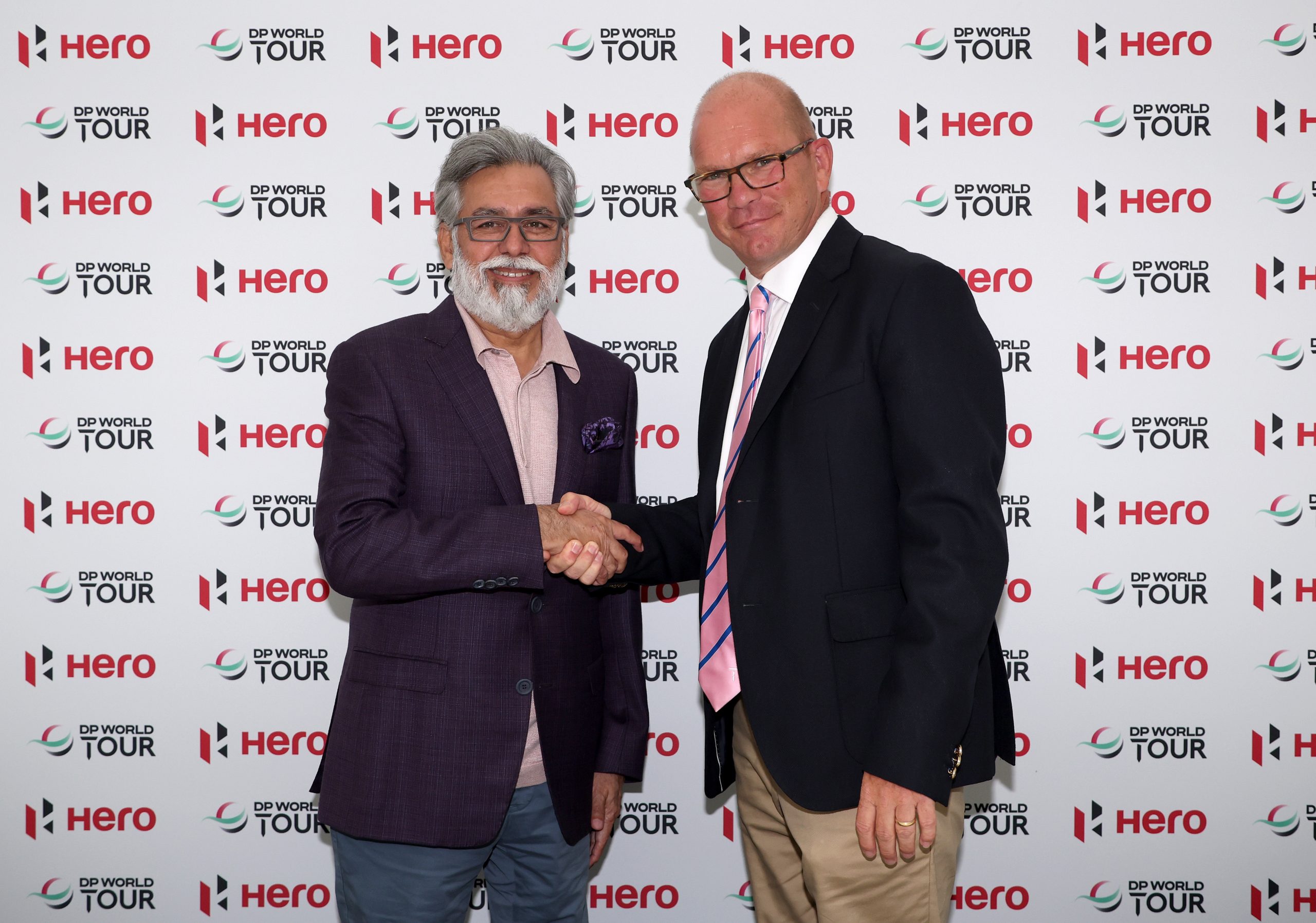 Dr Pawan Munjal, Chairman and CEO of Hero MotoCorp, and Guy Kinnings, European Ryder Cup Director at the announcement of the Hero Cup
