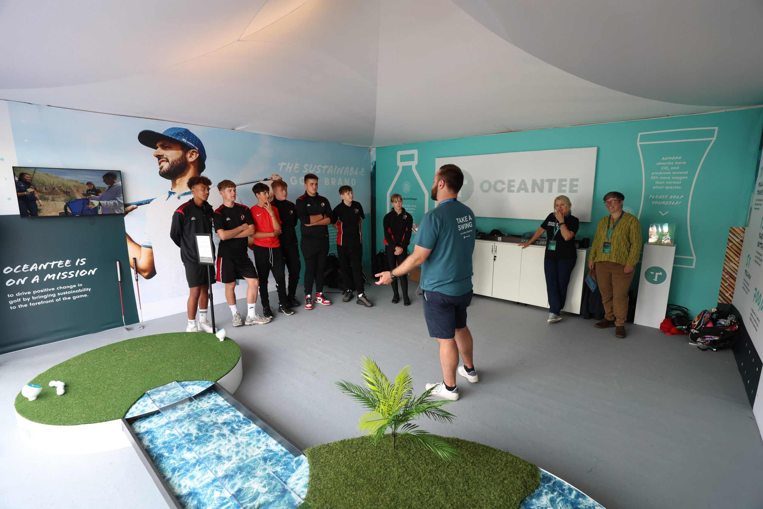 The children visited Oceantee's stand in the tented village