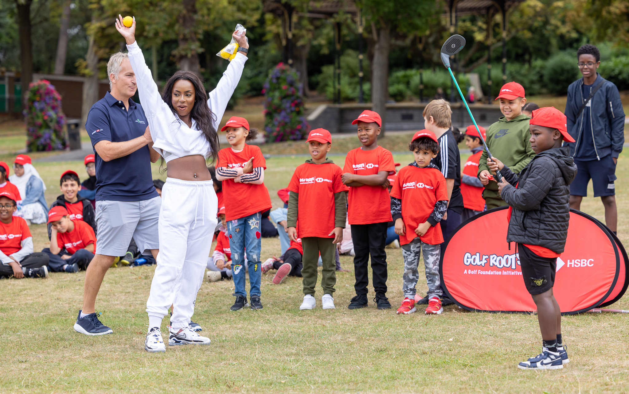 PGA Professional Nicola Bennett was part of the Golf Foundation team that helped introduce youngsters to the game at the festival 