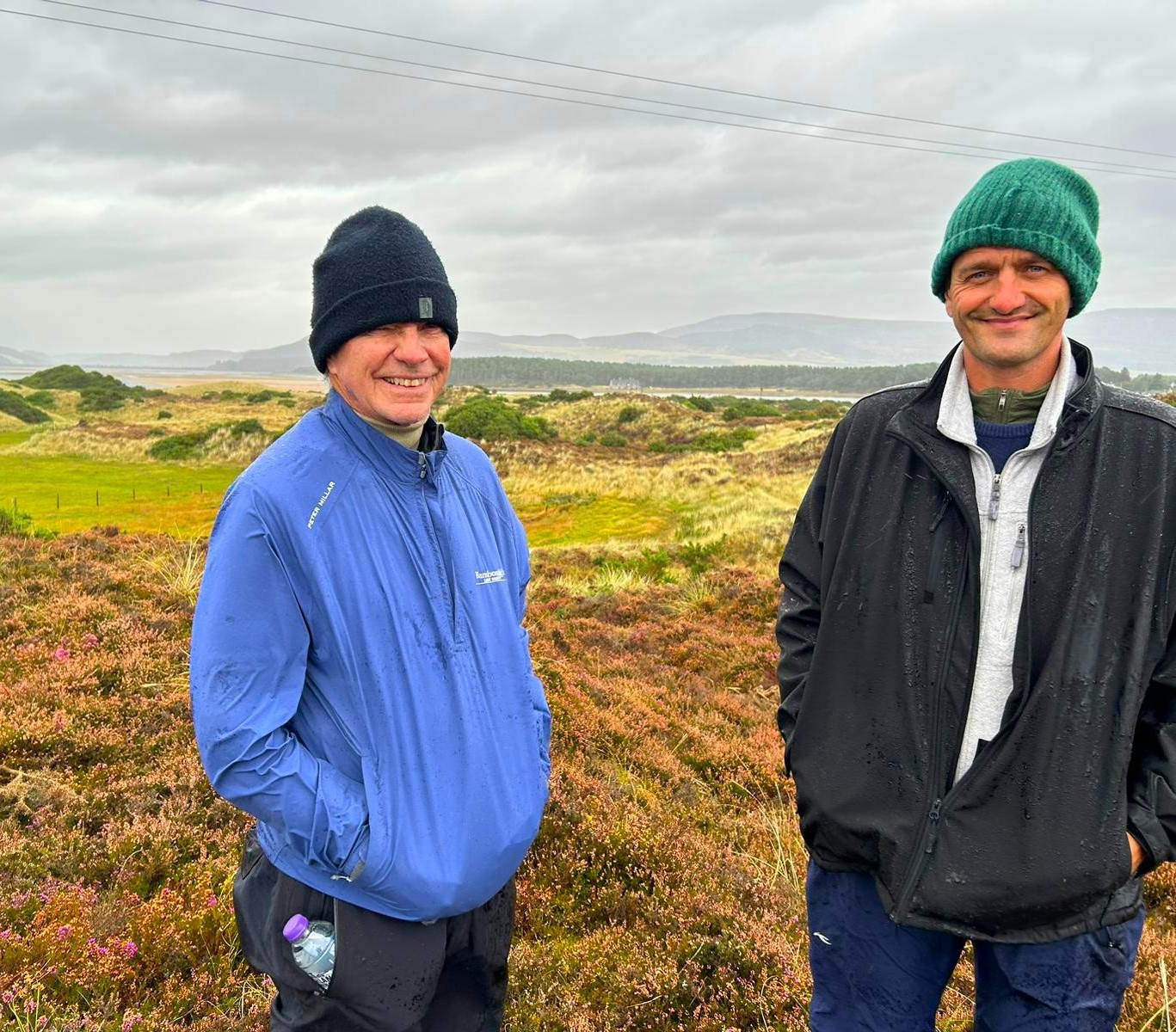 Michael Keiser and Bill Coore pictured on a visit to the proposed site for Coul Links