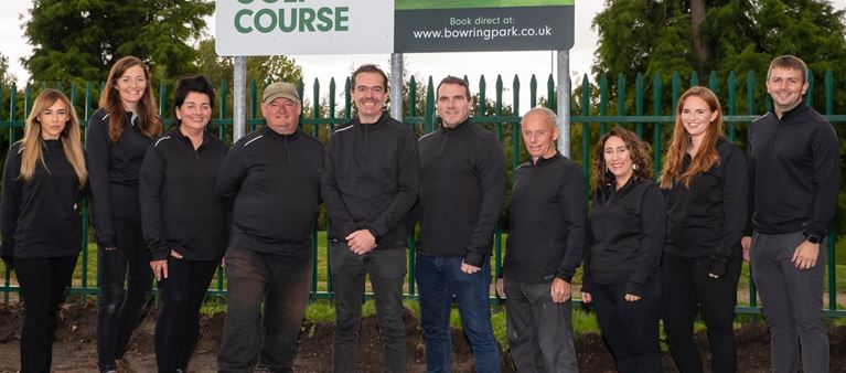 From left: Bowring Park & Golf Course and Oneday team, including Matt Roche (Oneday) 5th from left, Matt Bell (Oneday director) 6th from left) and Chloe Purcell (Oneday Concept Designer)
