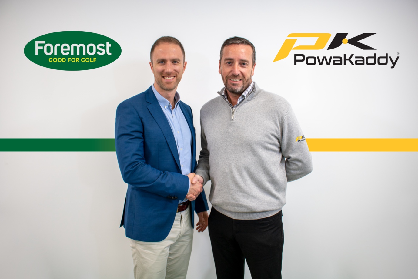 Chris Glenday, Head of Supplier Partnerships at Foremost Golf and PowaKaddy Sales Director Graeme Wigham