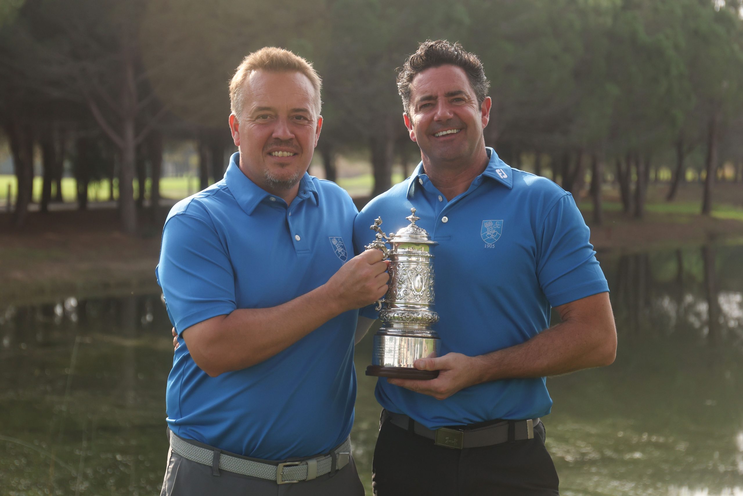 2022 St. James’s Place National Pro-Am winners amateur Delfi Rees and pro Darran Clark from Caerphilly Golf Club